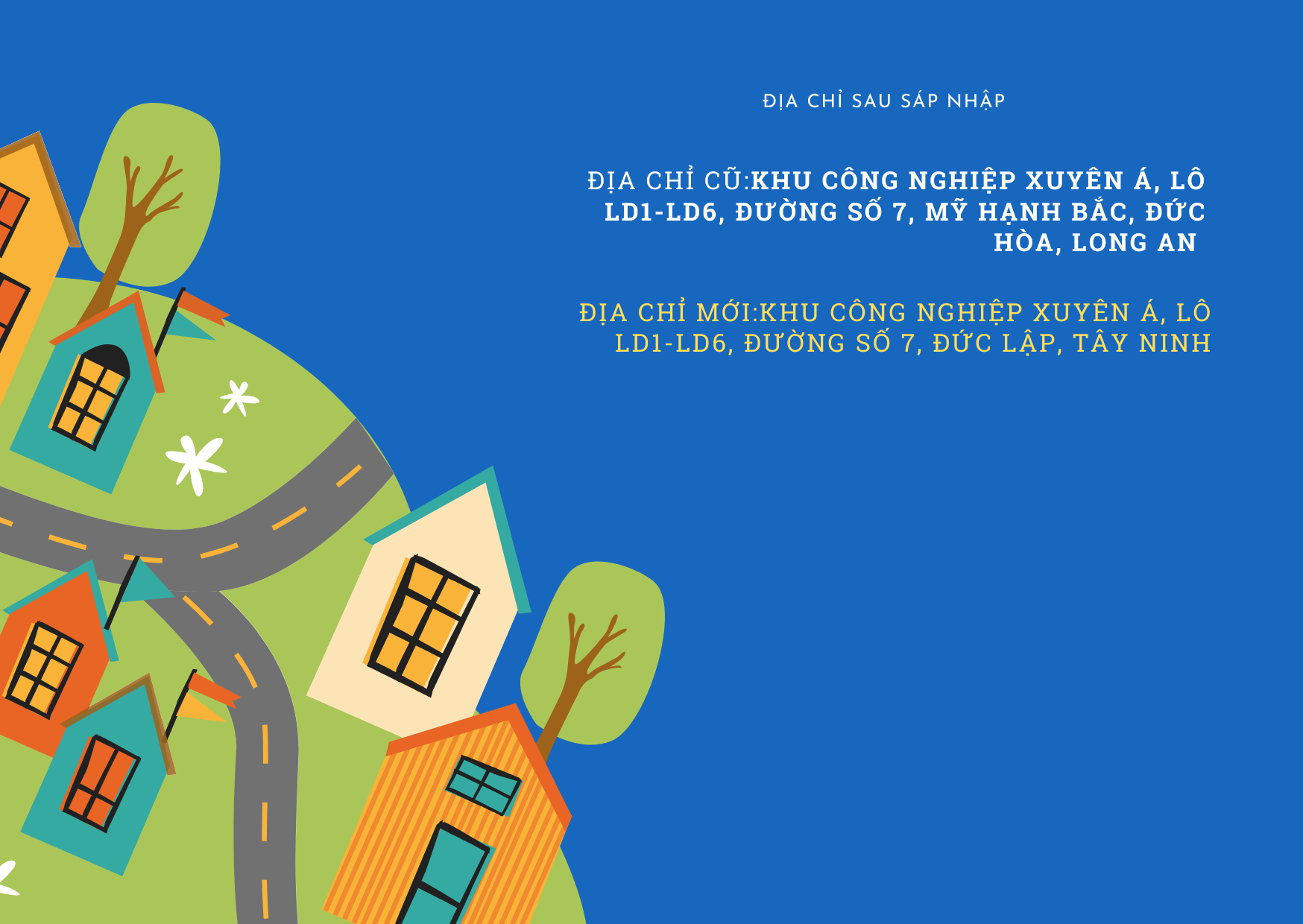 Thông báo thay đổi địa chỉ sau sáp nhập